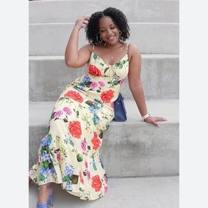 Express Floral Maxi Tiered Dress